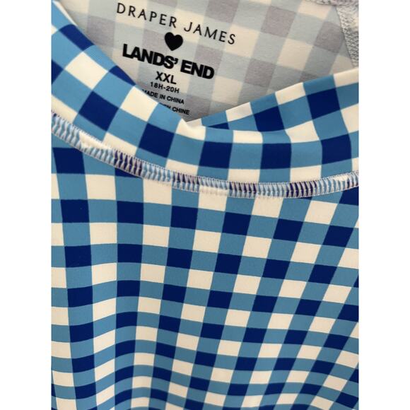 Draper James Lands End Womens XXL Water Shirt Rash Guard Gingham Pool Beach - Picture 3 of 9